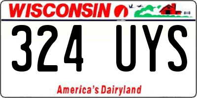 WI license plate 324UYS