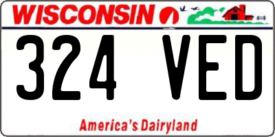 WI license plate 324VED