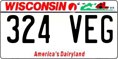 WI license plate 324VEG