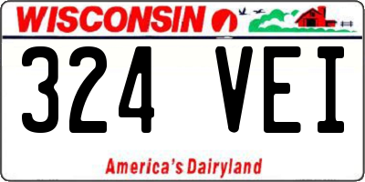 WI license plate 324VEI