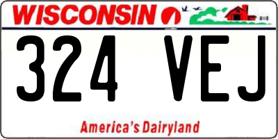 WI license plate 324VEJ