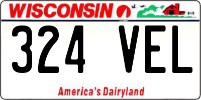 WI license plate 324VEL