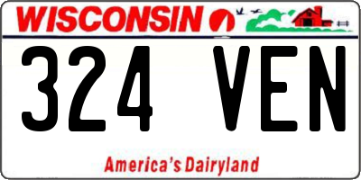 WI license plate 324VEN