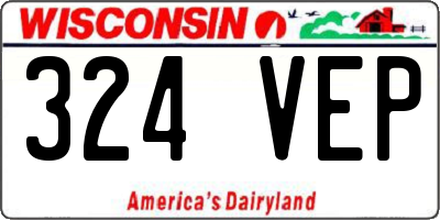 WI license plate 324VEP