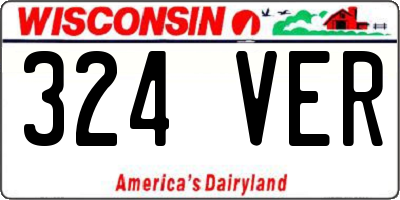 WI license plate 324VER