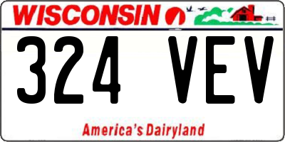 WI license plate 324VEV