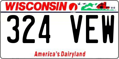 WI license plate 324VEW