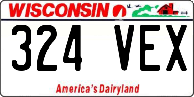 WI license plate 324VEX