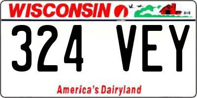 WI license plate 324VEY
