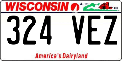 WI license plate 324VEZ