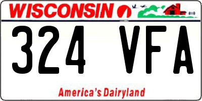WI license plate 324VFA