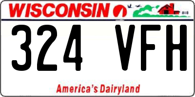 WI license plate 324VFH