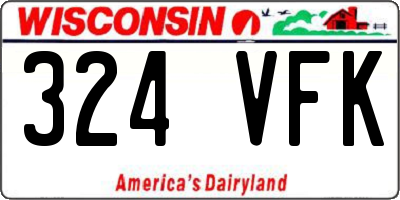 WI license plate 324VFK