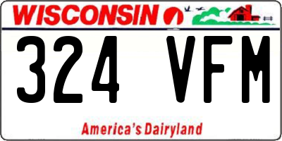 WI license plate 324VFM