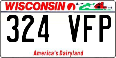 WI license plate 324VFP