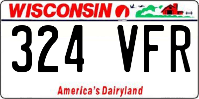 WI license plate 324VFR