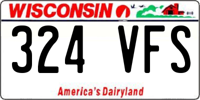 WI license plate 324VFS
