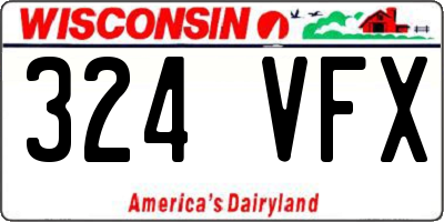 WI license plate 324VFX