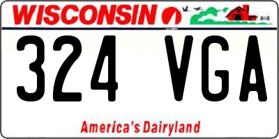 WI license plate 324VGA