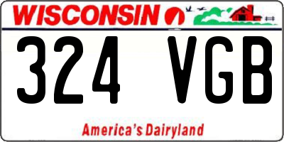 WI license plate 324VGB