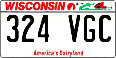 WI license plate 324VGC