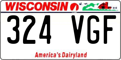 WI license plate 324VGF