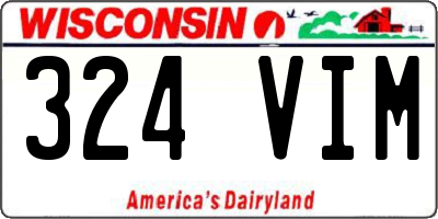WI license plate 324VIM