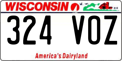 WI license plate 324VOZ