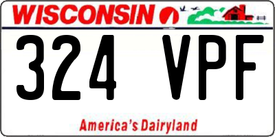 WI license plate 324VPF
