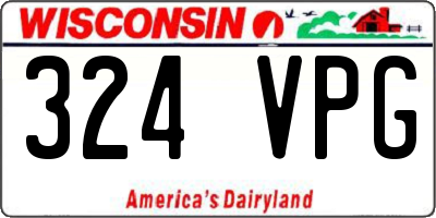 WI license plate 324VPG
