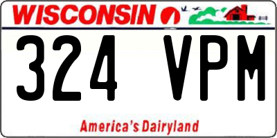WI license plate 324VPM