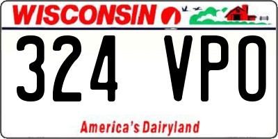 WI license plate 324VPO