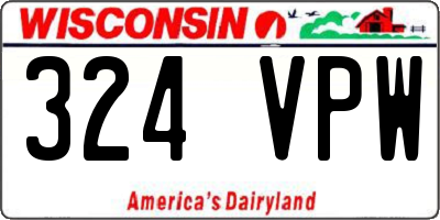 WI license plate 324VPW