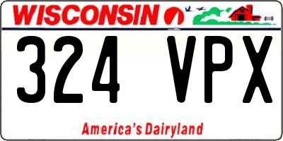 WI license plate 324VPX