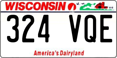 WI license plate 324VQE