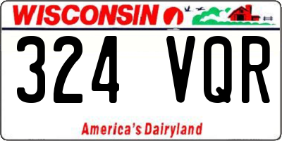 WI license plate 324VQR