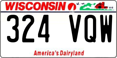 WI license plate 324VQW