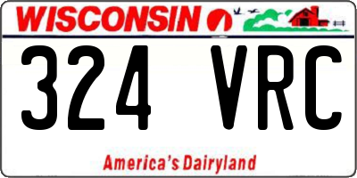 WI license plate 324VRC