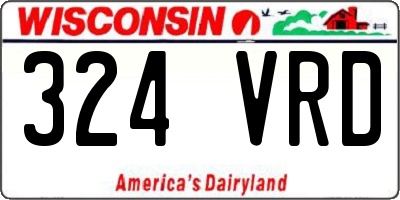 WI license plate 324VRD