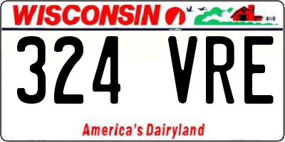 WI license plate 324VRE