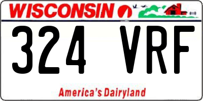 WI license plate 324VRF