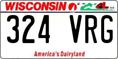 WI license plate 324VRG