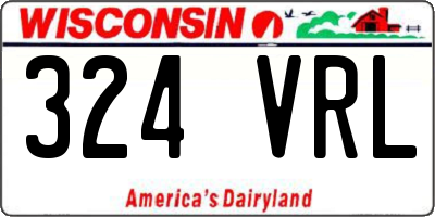 WI license plate 324VRL