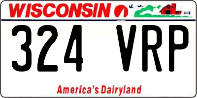 WI license plate 324VRP