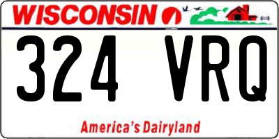 WI license plate 324VRQ