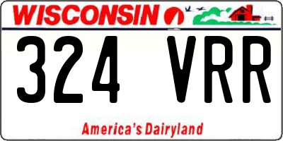 WI license plate 324VRR
