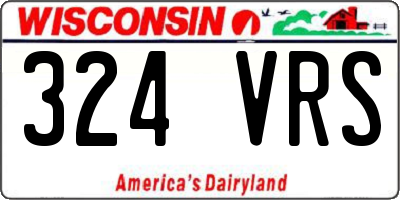 WI license plate 324VRS