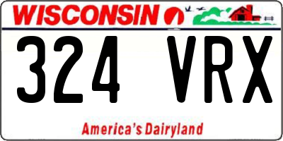 WI license plate 324VRX