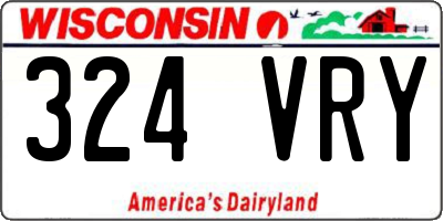 WI license plate 324VRY