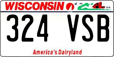 WI license plate 324VSB
